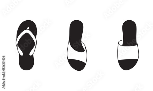 Summer footwear set with flip flops and slip on shoes