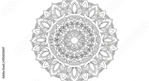 Intricate mandala design with detailed floral patterns and symmetry.