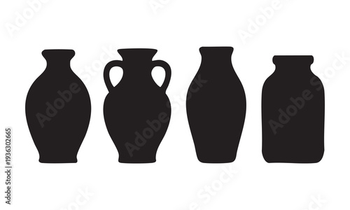 Ceramic Pottery Collection - Antique Vase and Jar Silhouettes