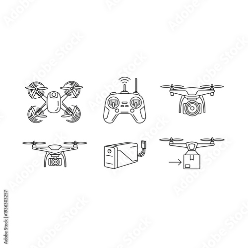Drone and controller technical drawings