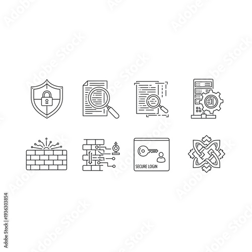 A collection of security and safety related icons
