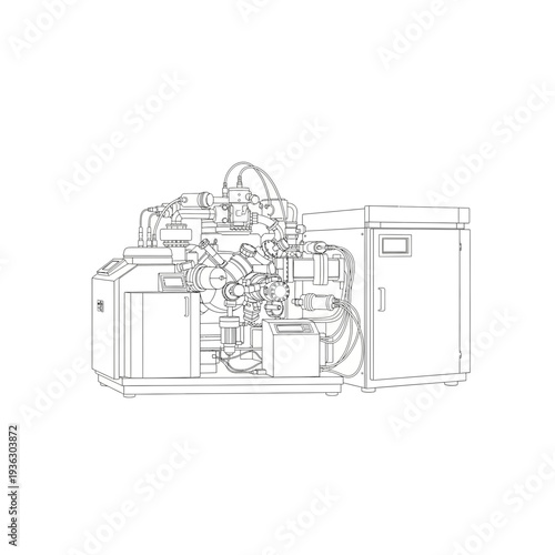 A technical drawing of a mechanical device