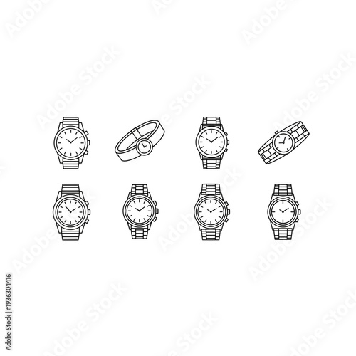 A collection of eight different watches and bracelets