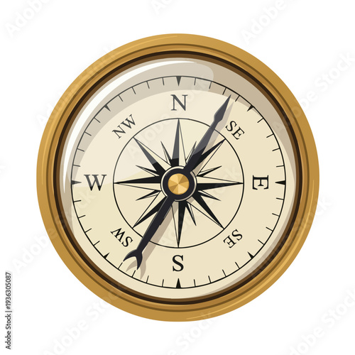 Elegant Gold Rimmed Compass for Adventure and Navigation