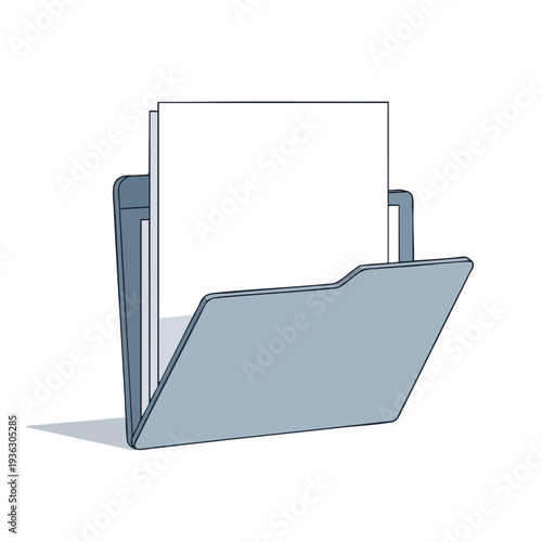 Open Folder with Documents for Business or Office Use