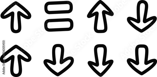 Arrow icon set with various directions and symbols for navigation