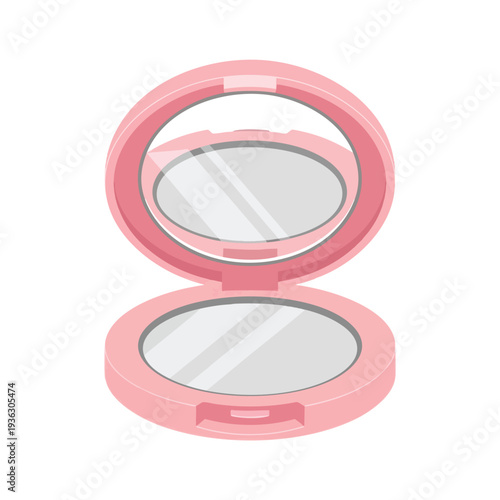 Open Compact Mirror with Pink Case Beauty and Makeup Accessories