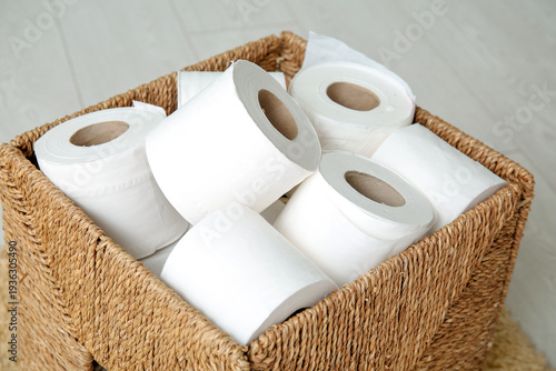 Wicker basket with toilet p...