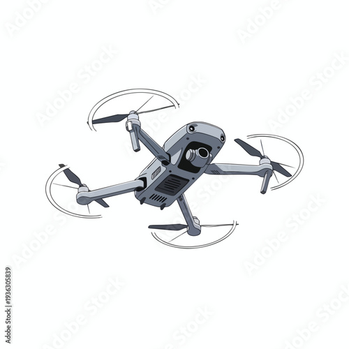 Modern Hexacopter Drone with Camera for Aerial Photography and Surveillance
