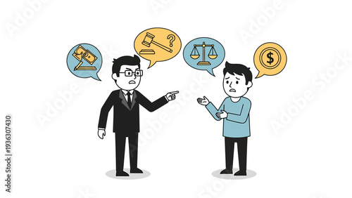 Legal Consultation: Professional Attorney Advising Client on Justice and Financial Issues