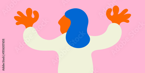 Joyful People Minimal Celebration Vector