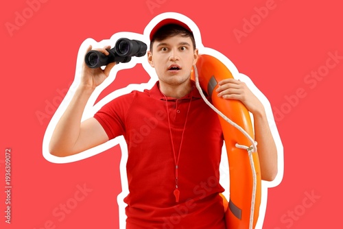 Shocked lifeguard with resc...