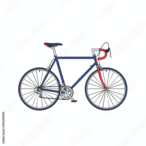 Modern Urban Bicycle in Blue and White with Comfort Frame and Accessories