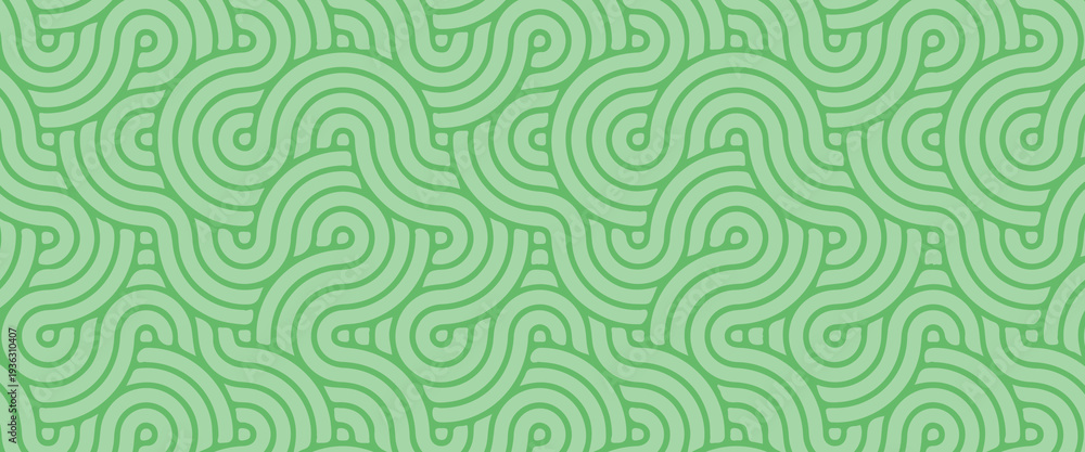 Fototapeta premium Minimalist Sage Green Japanese Zen Circular Line Pattern. A sophisticated abstract vector background featuring soft green concentric circles and fluid ripple lines. Ideal for wellness branding,