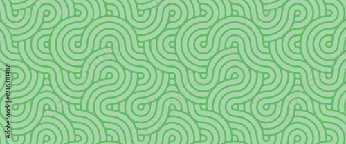 Minimalist Sage Green Japanese Zen Circular Line Pattern. A sophisticated abstract vector background featuring soft green concentric circles and fluid ripple lines. Ideal for wellness branding,