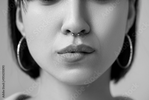 Black and white banner with...
