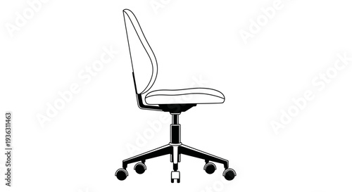 Modern Office Chair with Wheels and Ergonomic Design.