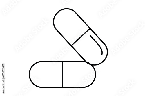 pill capsule on white , transparent background