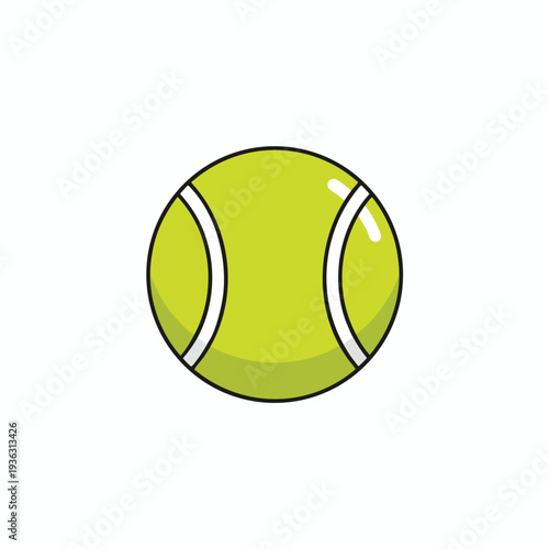 Bright Yellow Tennis Ball on White Background for Sports and Recreation
