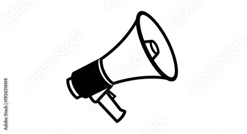 Simple Line Art Illustration of a Megaphone.