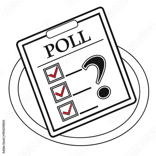 Vector poll clipboard icon