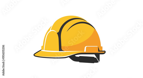 Yellow hard hat safety helmet for construction workers.
