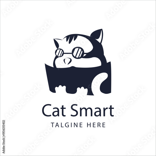 Cat Smart reading book logo