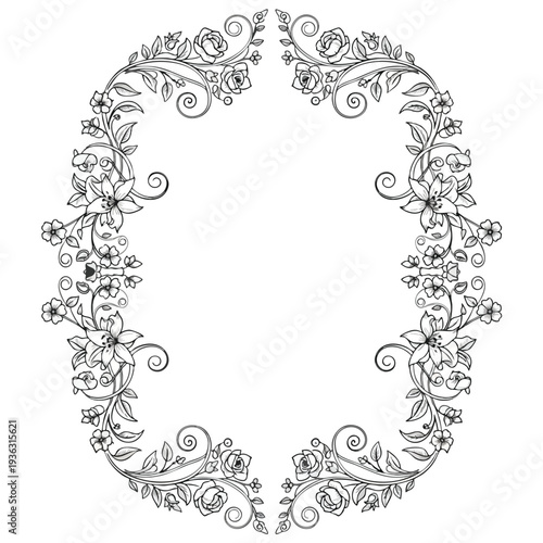 Elegant Vintage Floral Frame for Invitations and Designs