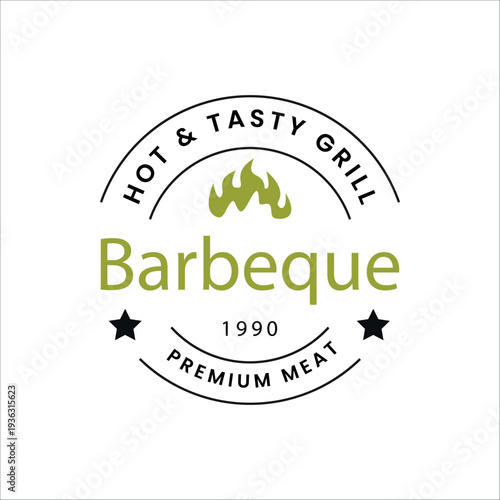 Classic logo barbeque premium meat 2