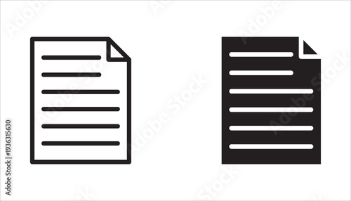 Document icon set. File, page, form, report, search, list, editable
