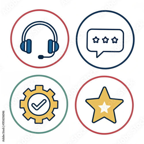 Set of 4 customer service icons vector