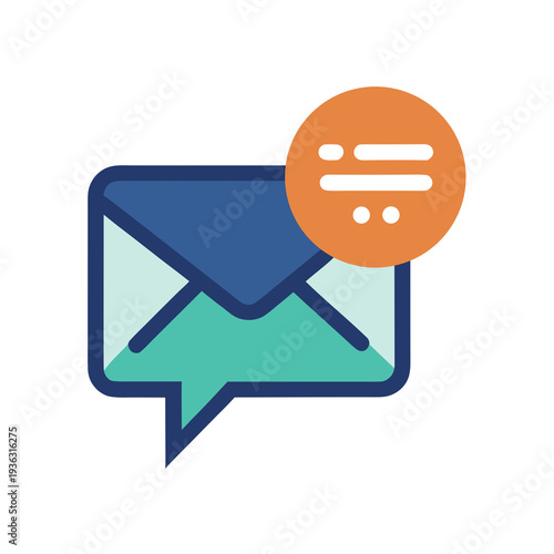 Notification email icon with speech bubble