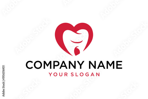 Heart Tooth Dental Care Logo Design for Dental Clinic Branding