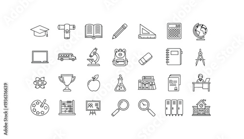 Education icons for learning and school themes