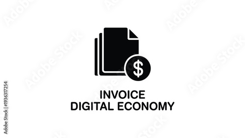 Invoice icon in digital economy for financial transactions online