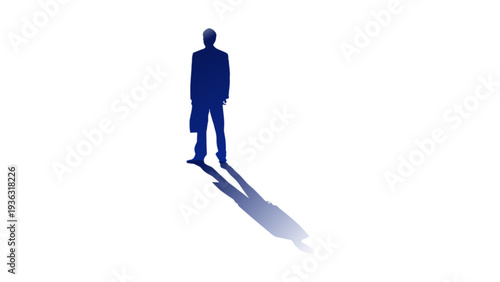 Professional Businessman Silhouette with Long Shadow