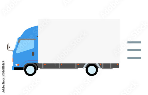 走る青いトラック