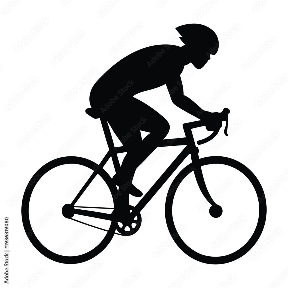 Fototapeta premium Road Bike Cyclist Racing Silhouette Vector 