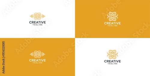 simple ornamental logo. monochromatic look gives style