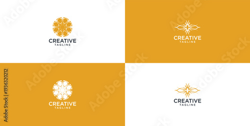 simple ornamental logo. monochromatic look gives style