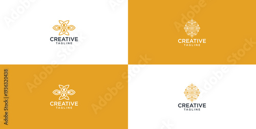 simple ornamental logo. monochromatic look gives style