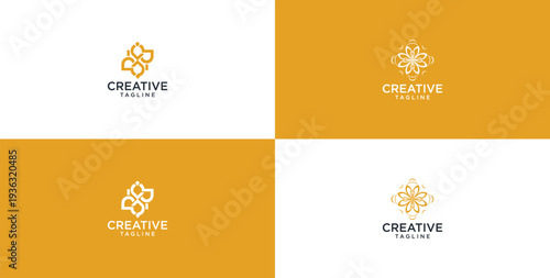 simple ornamental logo. monochromatic look gives style