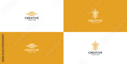 simple ornamental logo. monochromatic look gives style