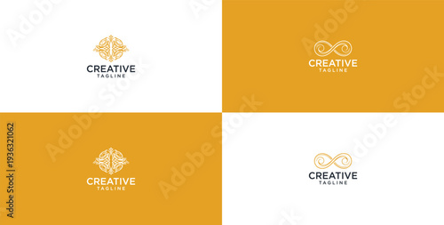 simple ornamental logo. monochromatic look gives style