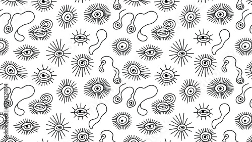 Eye icon vector illustration with various all seeing eye designs