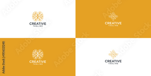simple ornamental logo. monochromatic look gives style