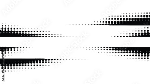 Halftone dots create abstract black and white gradient background illustration