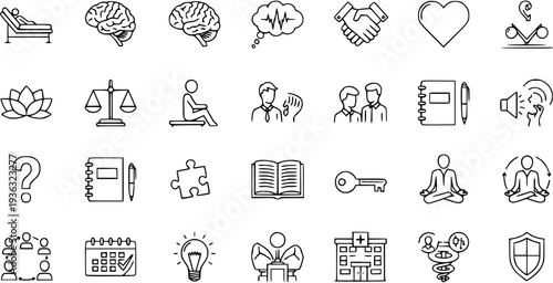 Psychology and Mental Health Icons Set