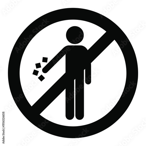 A sign indicating that no spitting is allowed in this area isolated on white background, Vector, illustration