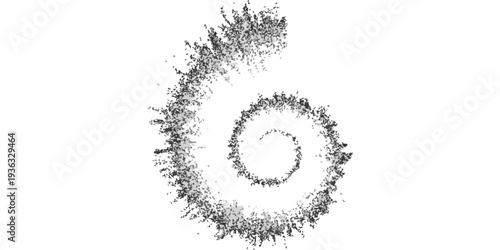 Abstract spiral pattern with a textured organic feel resembling a natural growth or a chaotic yet organized form.